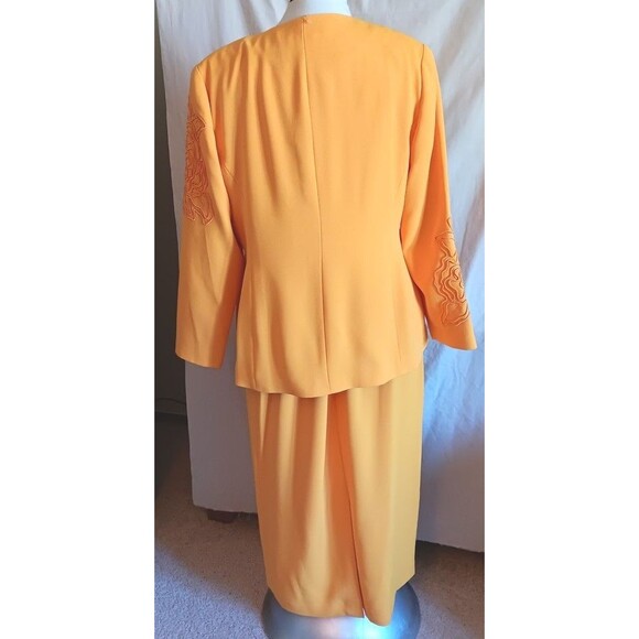 Vtg Donna Vinci Couture Suit 3 Pc Long Skirt 18 Evening Church Gold New w/Tags - Picture 4 of 16